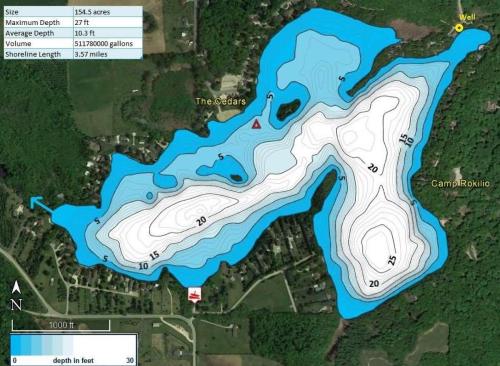 Cedar Lake Bathymetric Map