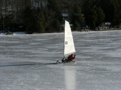 Ice Boating on Cedar Lake, January 2013  