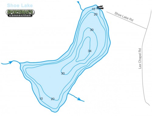 Shoe Lake Bathymetric Map