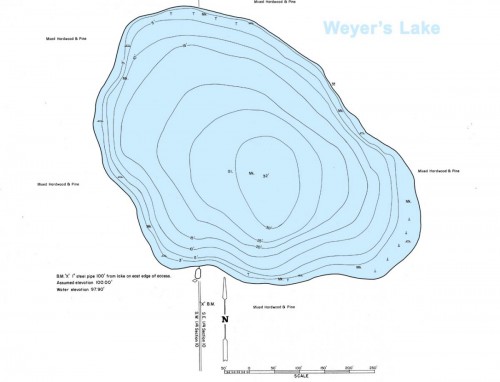 Weyer's Lake Bathymetric Map